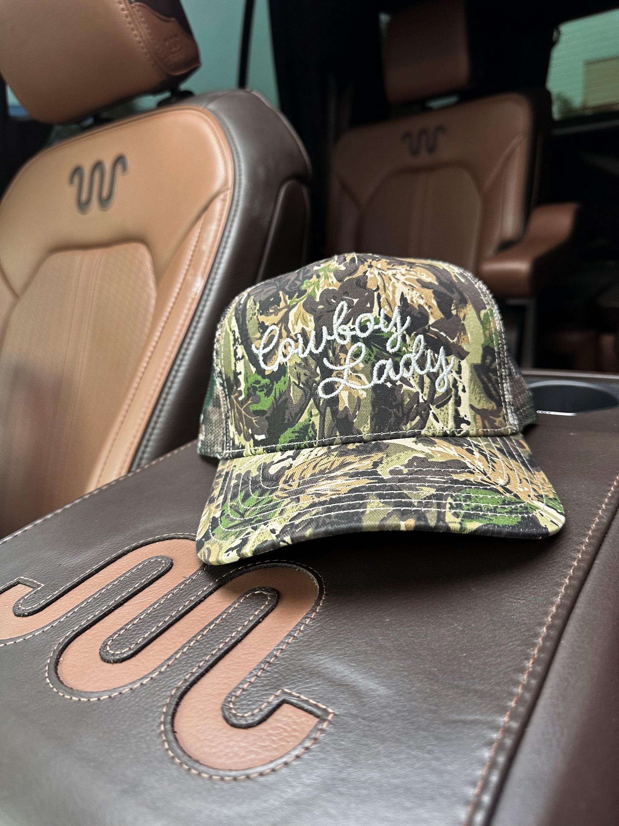 Cowboy Lady Camo Trucker Hat