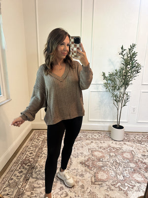 Along For The Ride V-Neck Knit Top