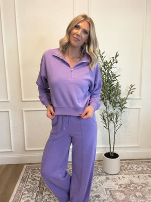 Chill Vibes Wide Leg Lounge Pants - Lavender