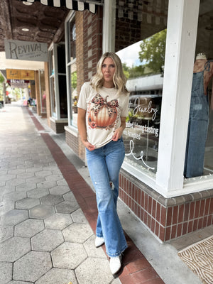 Pumpkin Cheetah Bow Tee