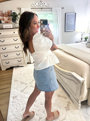 Bite The Bullet Puff Sleeve Top - White
