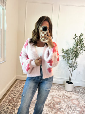 Walking On Sunshine Floral Fuzzy Cardigan