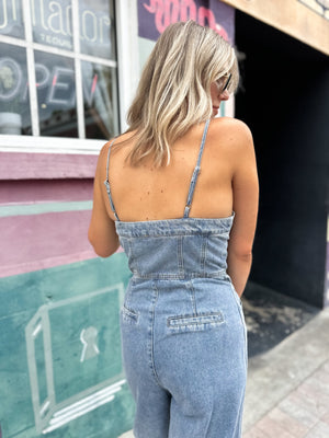 Call Me Darlin' Wide Leg Denim Overalls