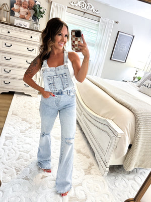 Meaningful Moments Wide Leg Distressed Overalls - QUICK PREORDER