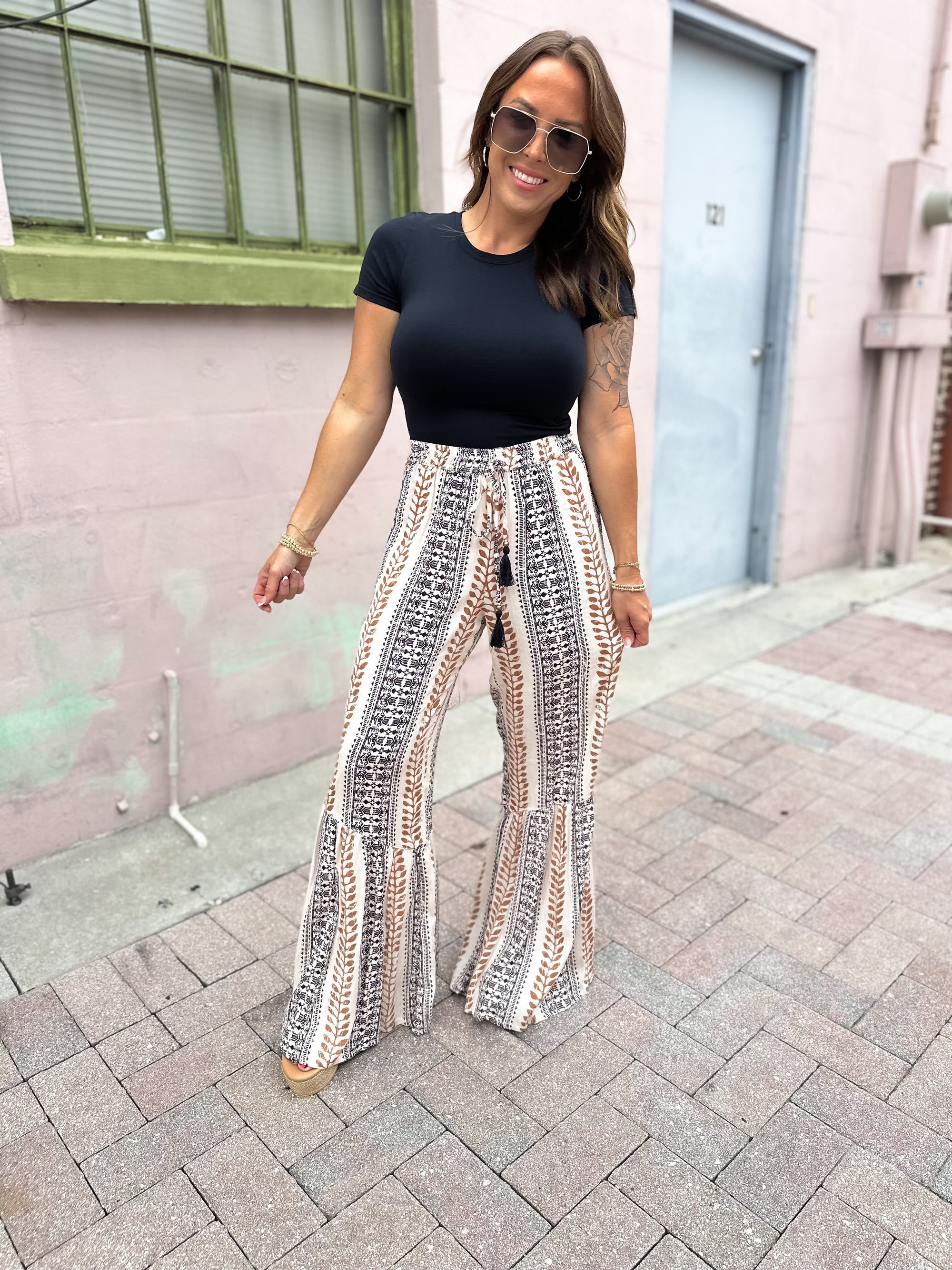 Take The High Road Flare Pants - Ivory