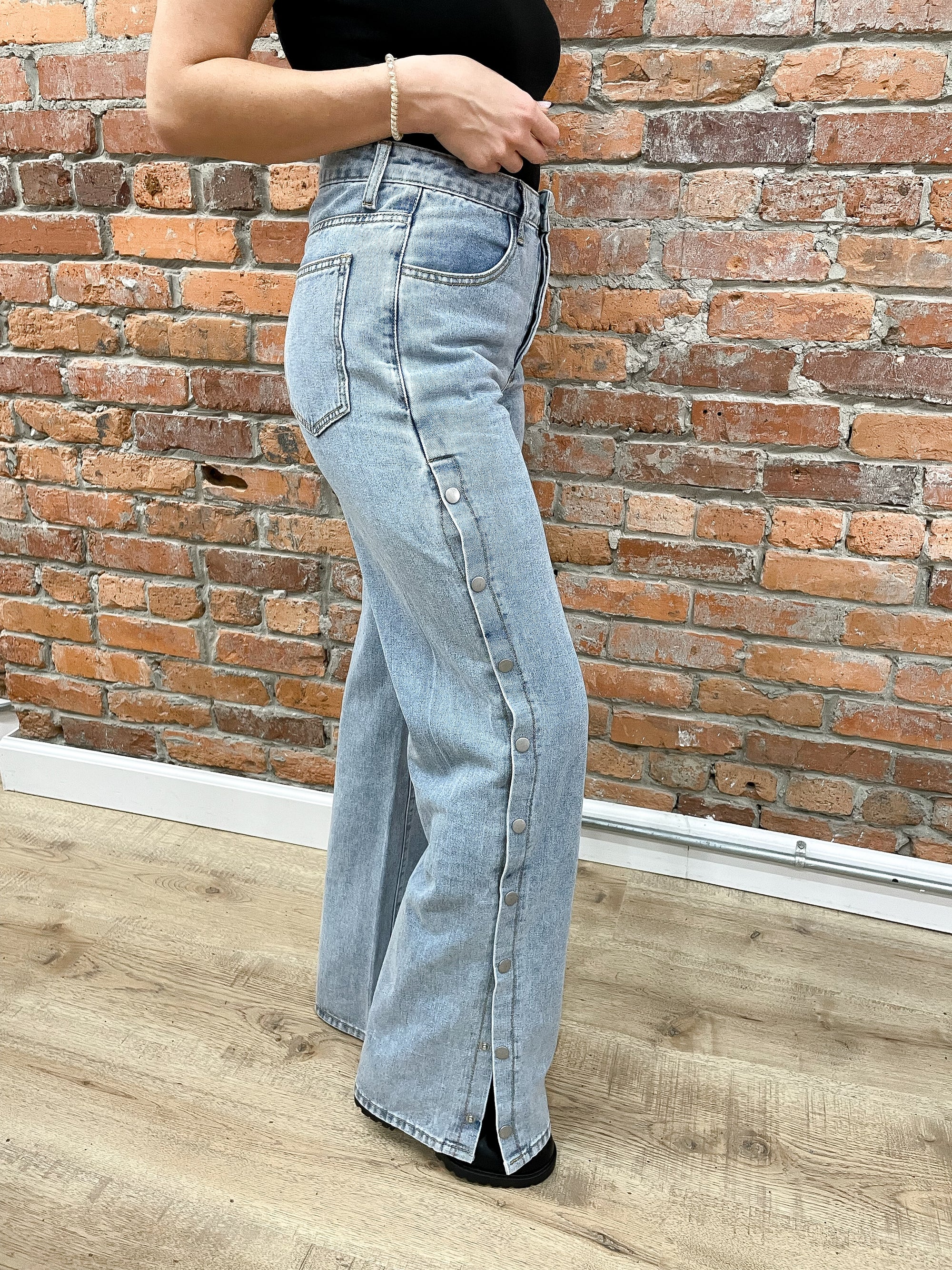 Haven Mid Rise 90s Straight Button Leg Pants