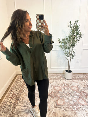 Kick It With Me Hooded Knit Top - Olive