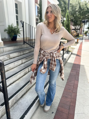 No One Like You Long Sleeve Top - Taupe