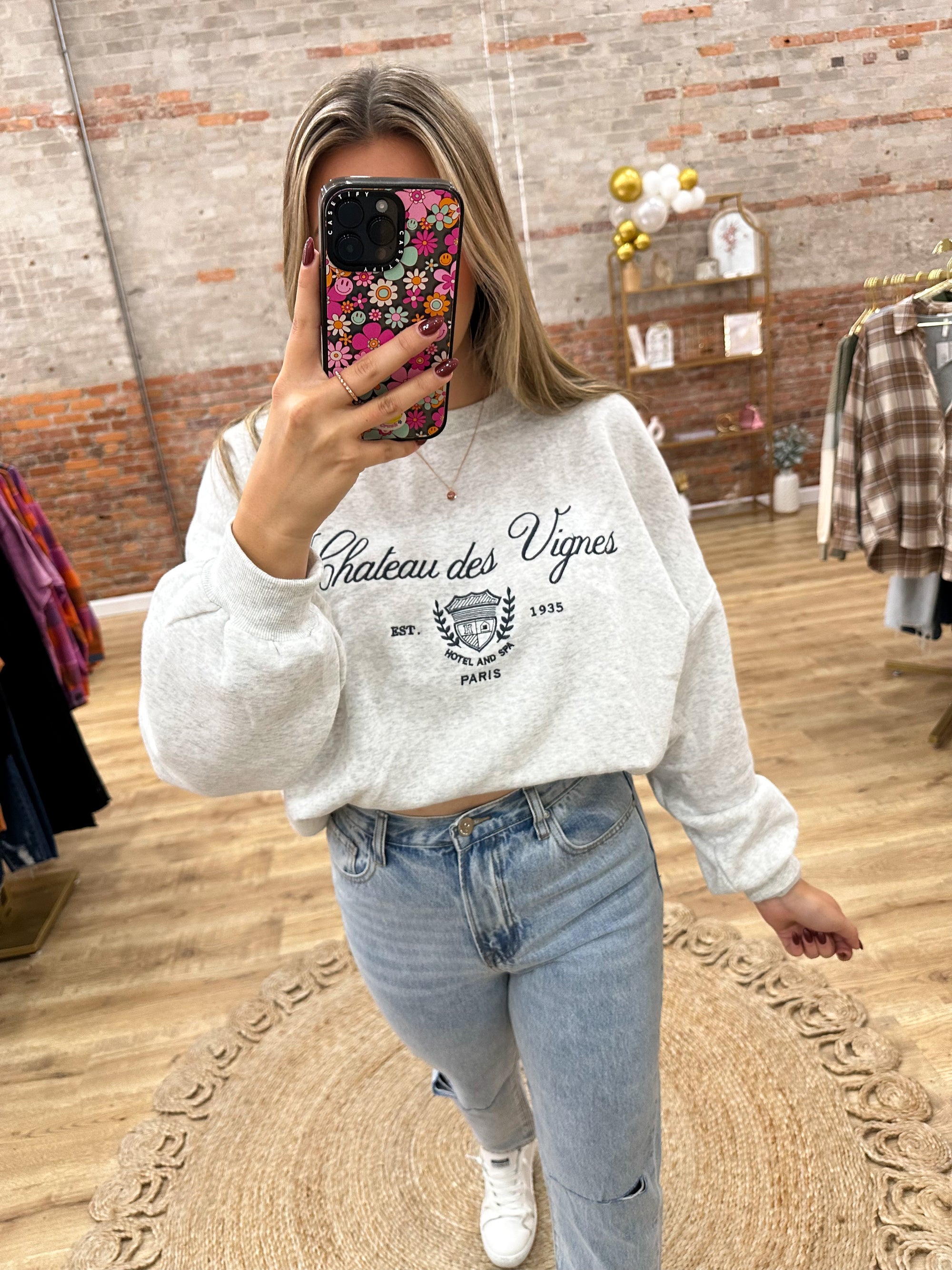 Chateau Embroidered Crewneck Pullover