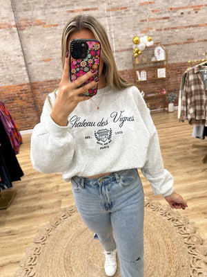 Chateau Embroidered Crewneck Pullover