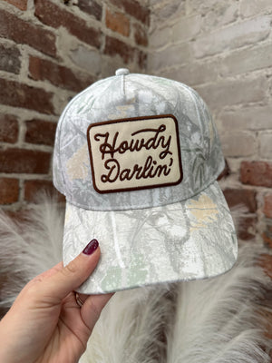 Howdy Darlin' Trucker Hat - White Camo