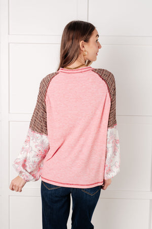 Walk for Miles Floral Color Block Top