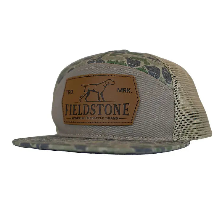 Backwoods Camo Leather Patch Hat