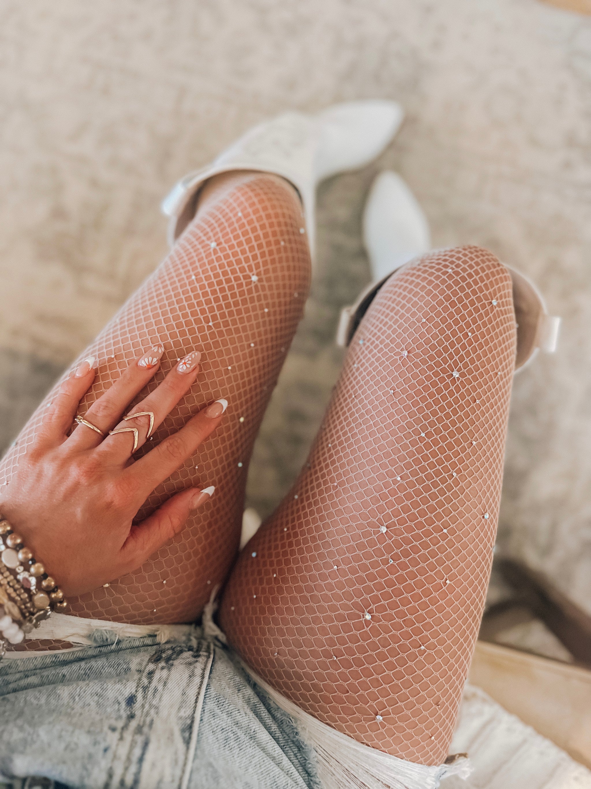 Sparkly fishnet tights